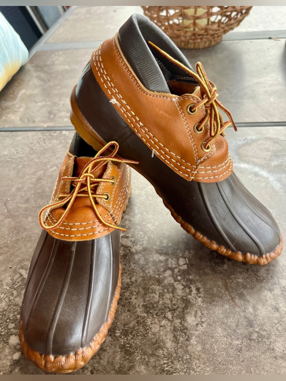 L.L. Bean Vtg Boots Shoes Men’s Sz 7 Low Rubber Moc Duck Waterproof Hunting USA